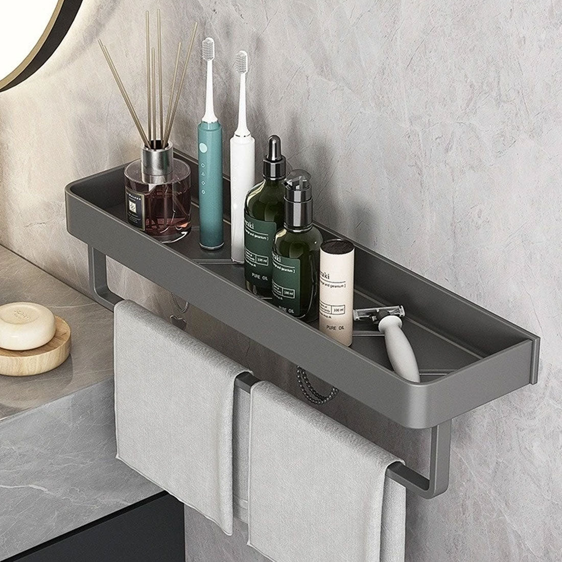Shelf and rail in one gesture