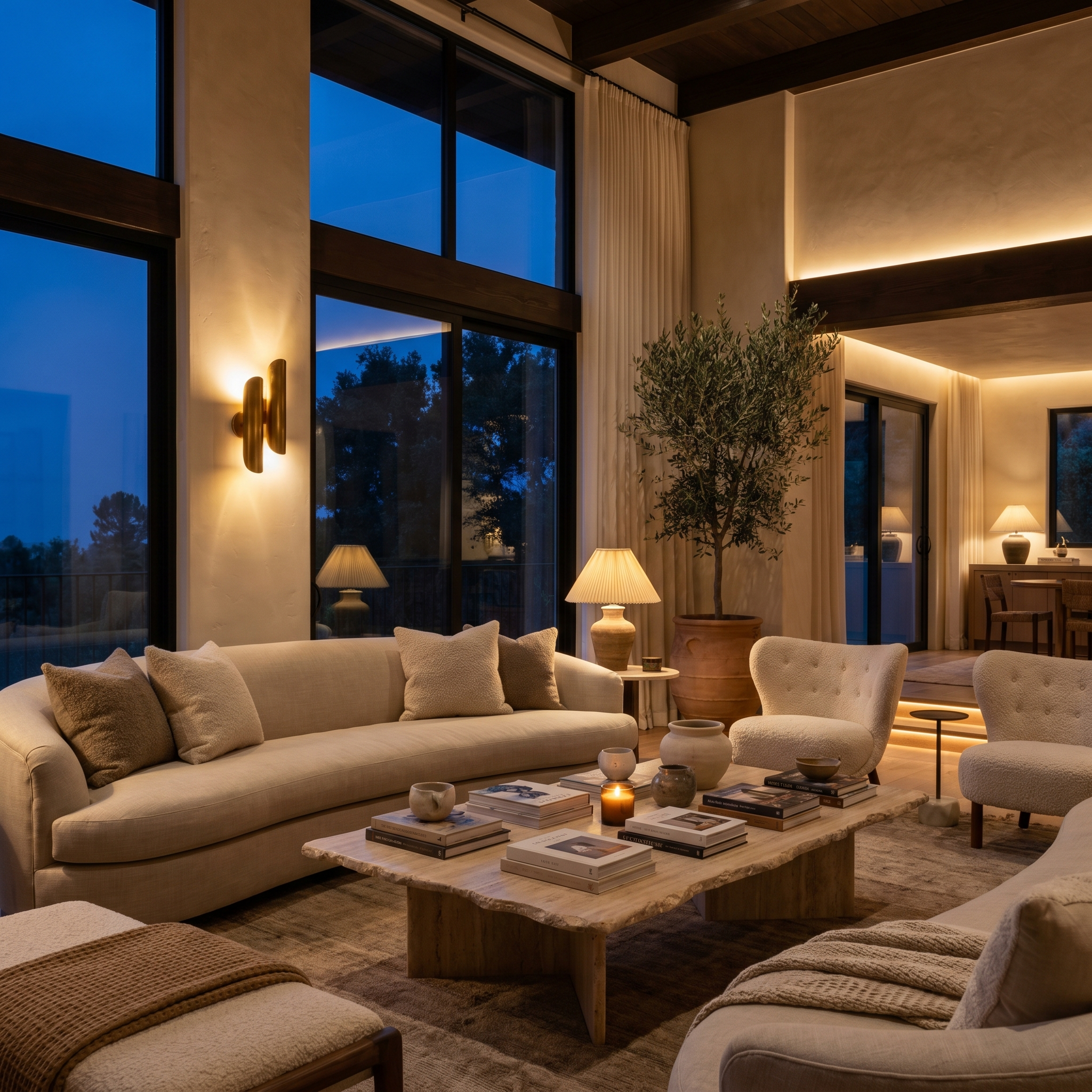 Evening Living Room Design in Richmond, London