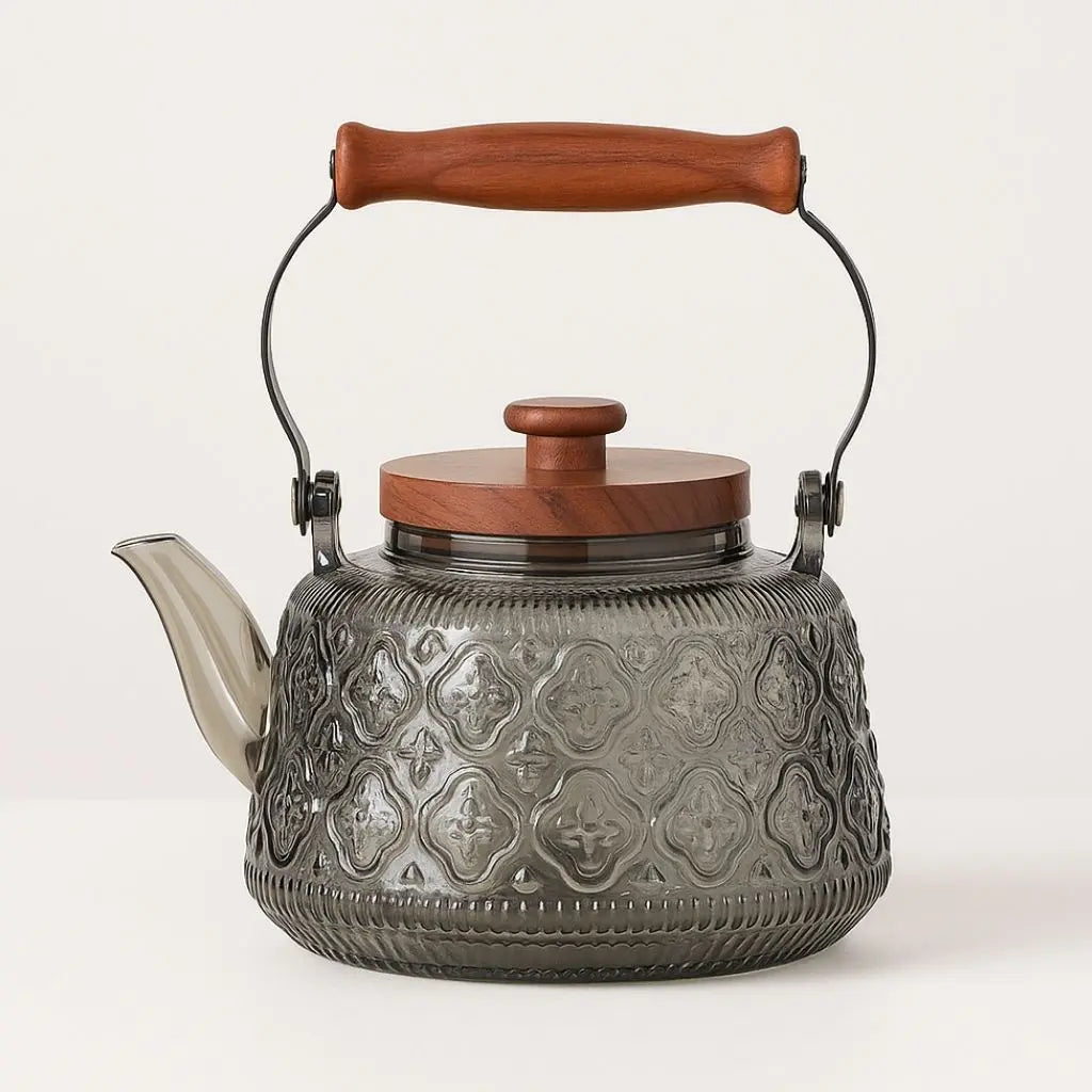 Anders | Glass Teapot with Infuser and Wooden Handle for Kitchen