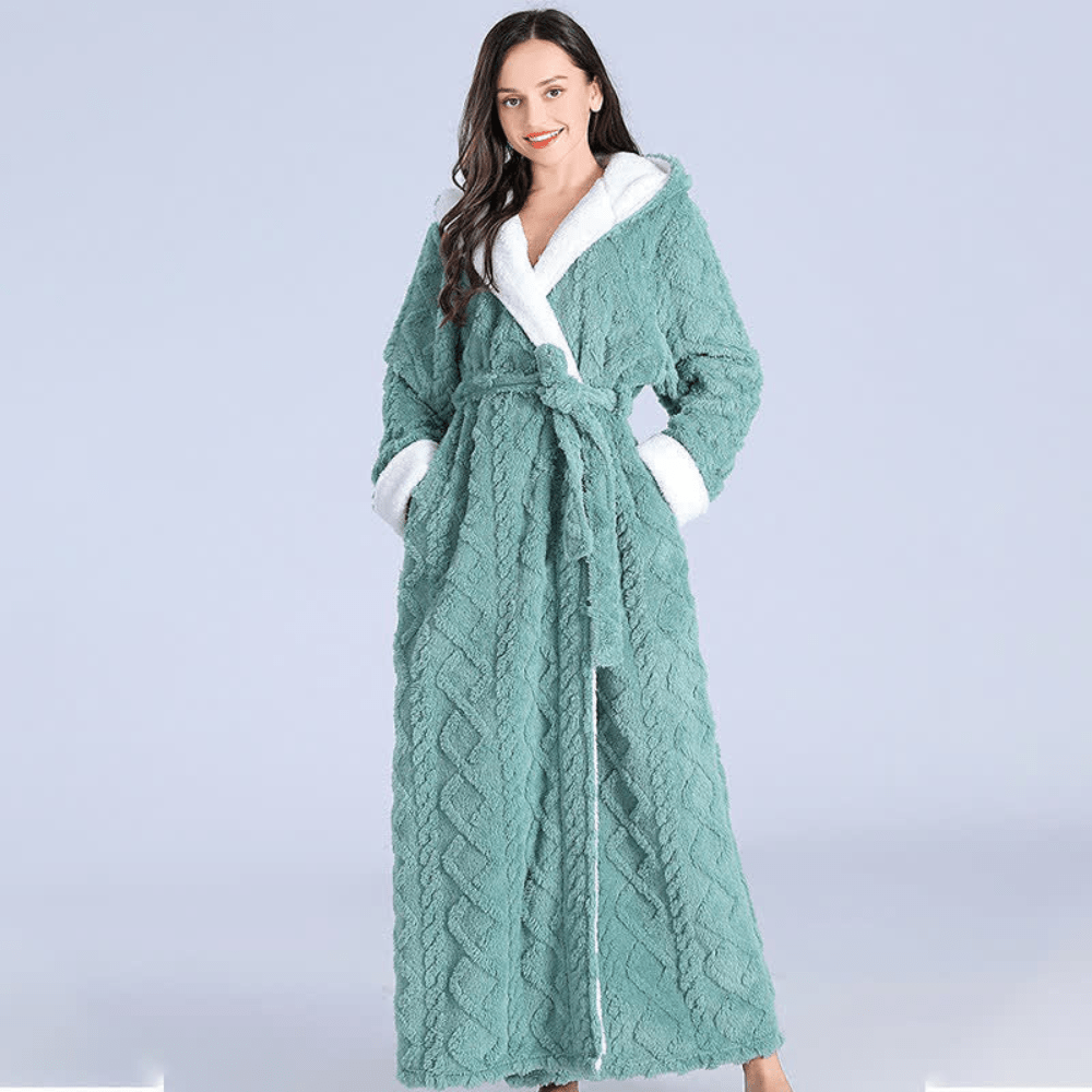Gregoire | Hooded Knit Bathrobe with Two Front Pockets for Bedroom