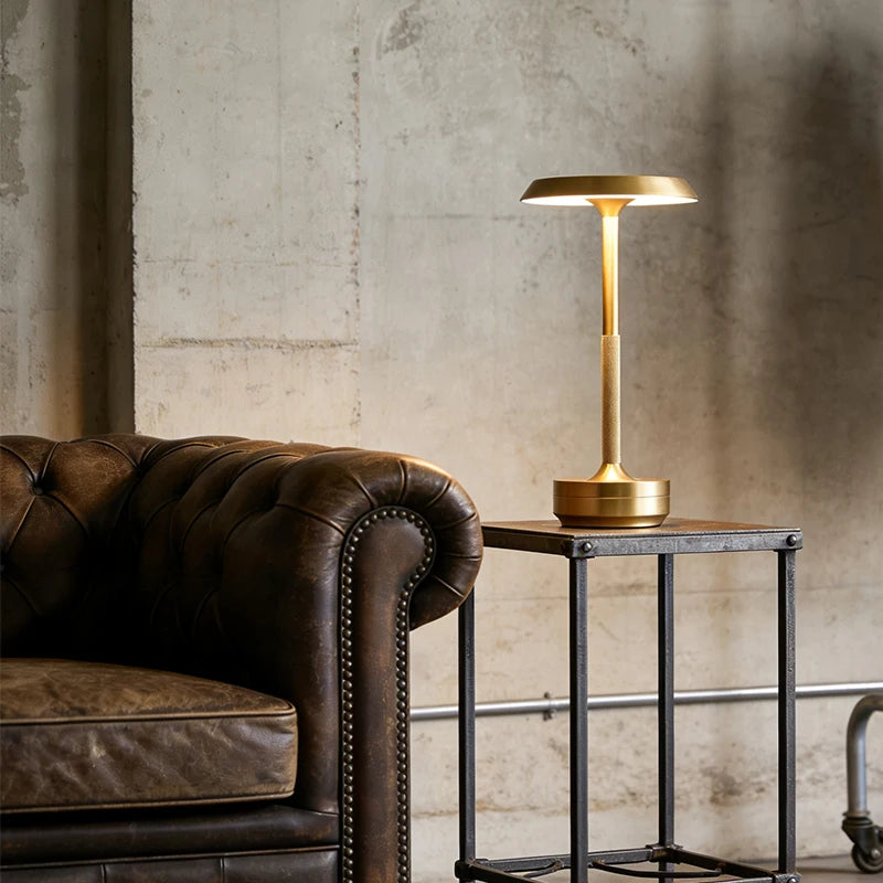 Signe | Rechargeable USB Table Lamp with Touch Sensor in Gold and Black