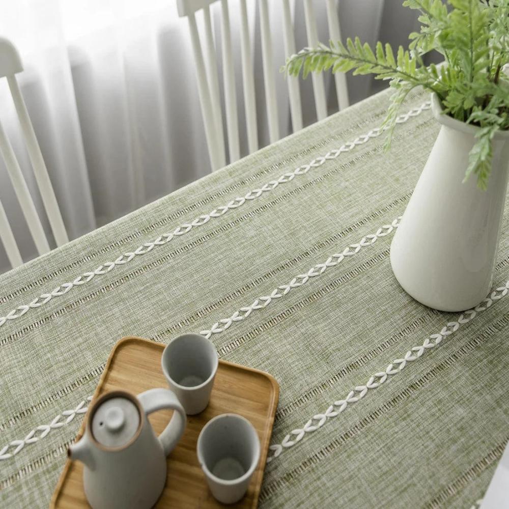 Isabeau | Striped Cotton Linen Tablecloth for Kitchen and Dining