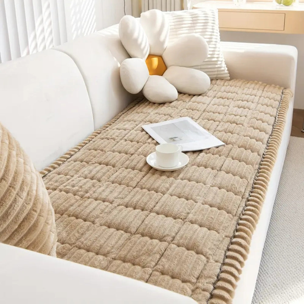Aurelia | Soft Sofa Cover with Plush Pleated Edges for Living Room