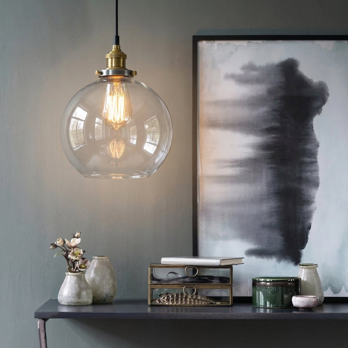 Light softened through vintage glass