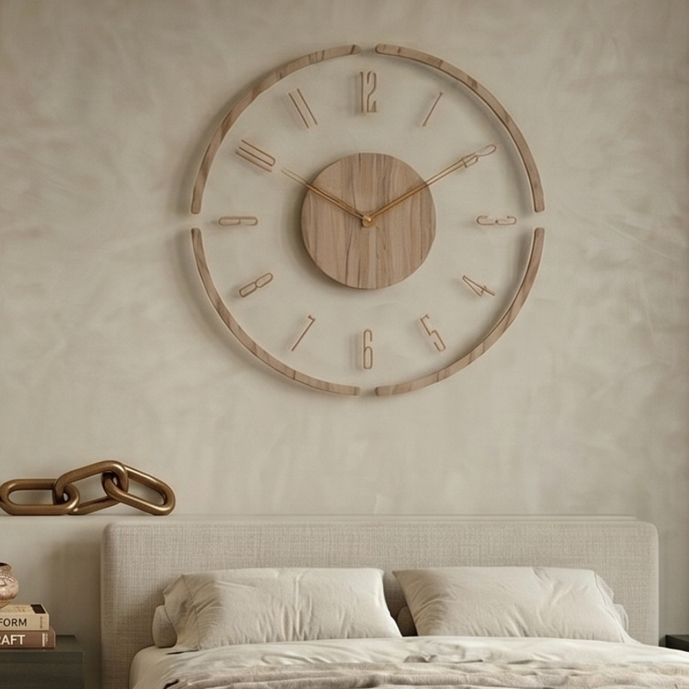 Elias | 30cm Wall Clock with Silent Quartz Mechanism for Modern Interiors