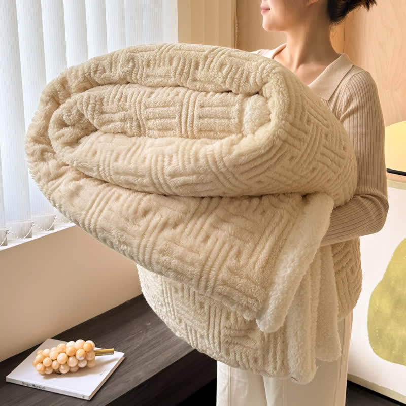 Birgit | Warm Weighted Blanket in Textured Fleece for Bedroom