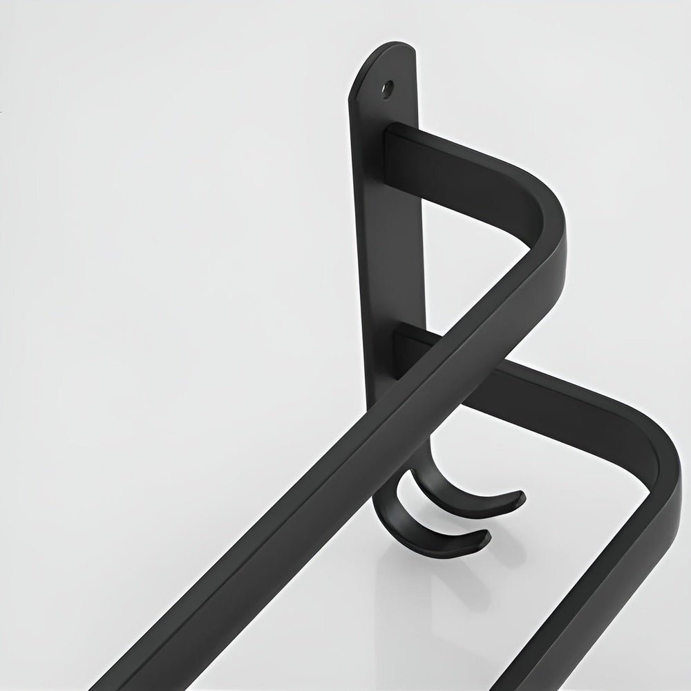 Emilia | Black Aluminium Towel Holder with Three Bars for Bathroom