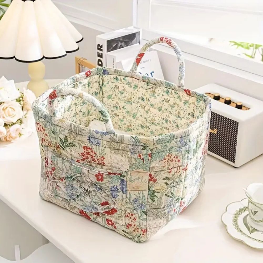 Tommaso | Floral Storage Basket for Bedroom or Living Room