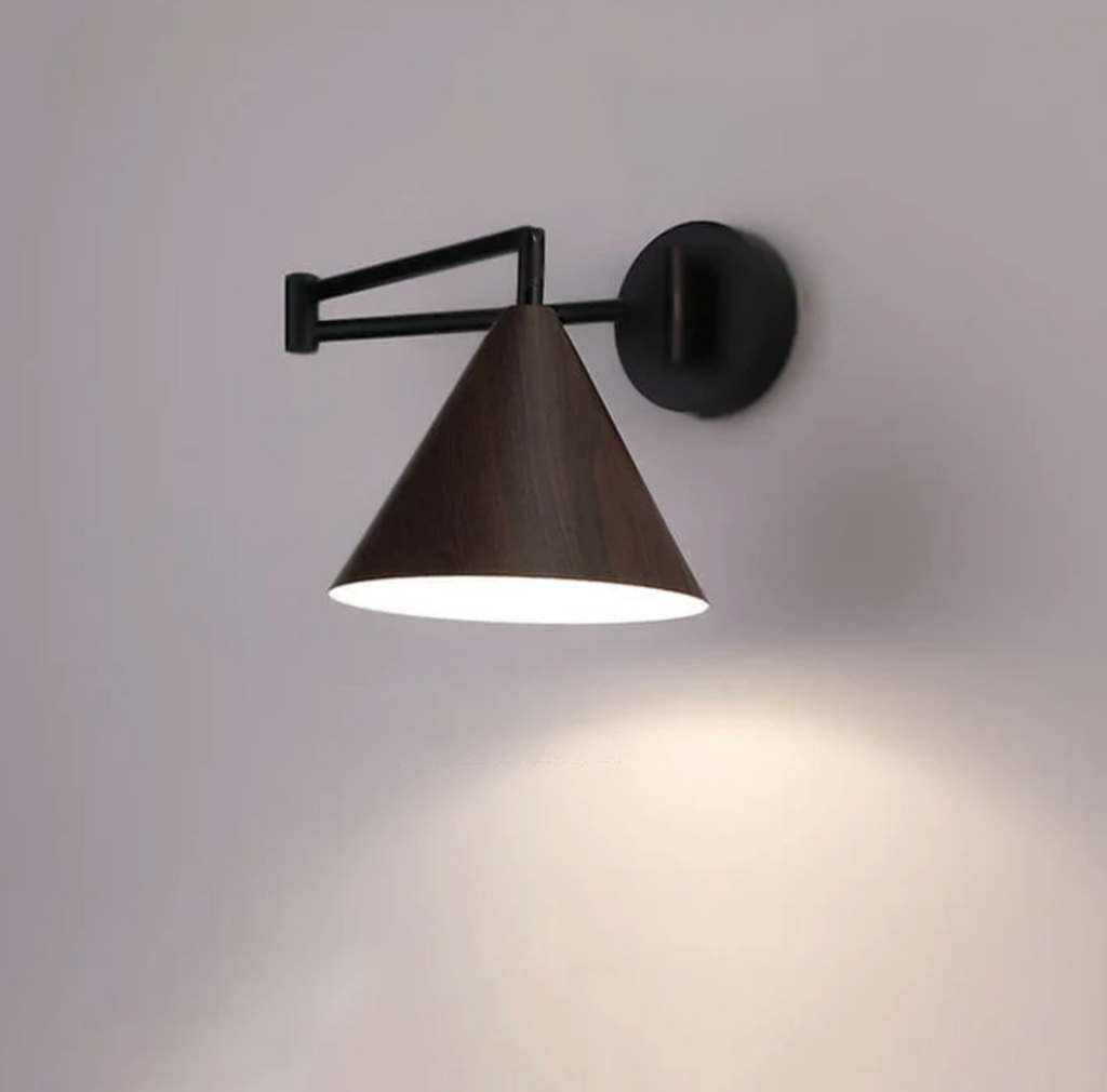 Linnea | Minimalist Wall Lamp in Walnut for Bedroom or Hallway
