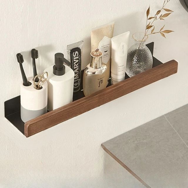 Salome | Rustic Solid Wood Wall Shelf for Bathroom or Hallway