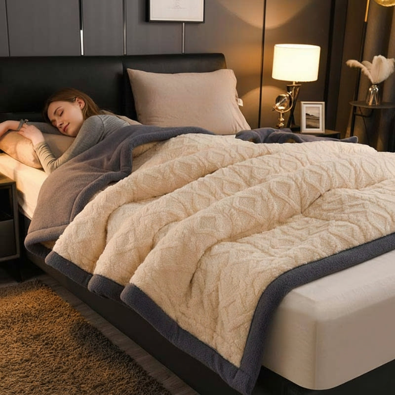 Umberto | Warm Weighted Blanket in Textured Fleece for Bedrooms