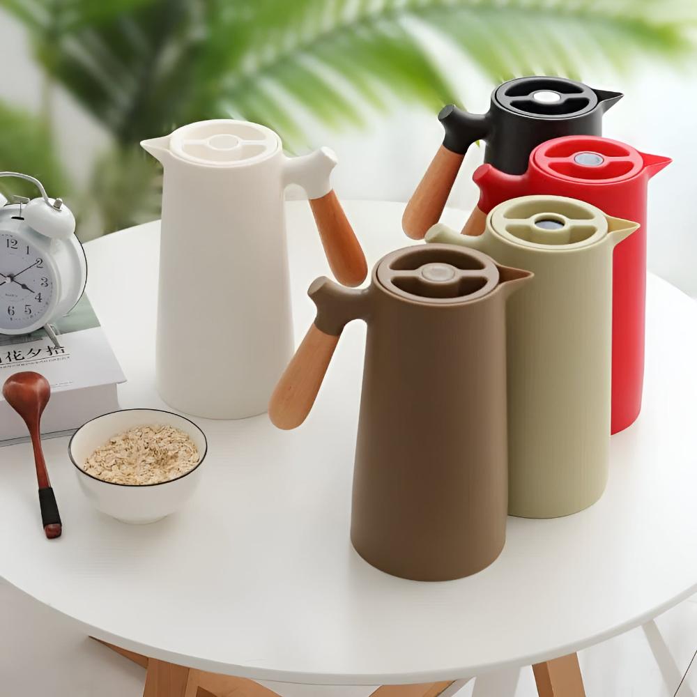 Ingrid | Insulated Thermal Jug with Wooden Handle for Coffee and Tea