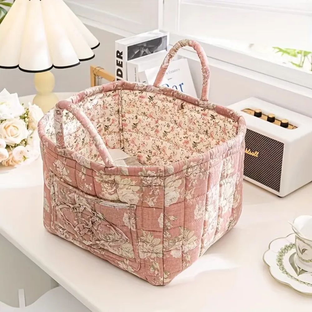 Tommaso | Floral Storage Basket for Bedroom or Living Room