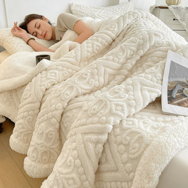 Victor | Warm Weighted Blanket in Embossed Fleece for Bedroom