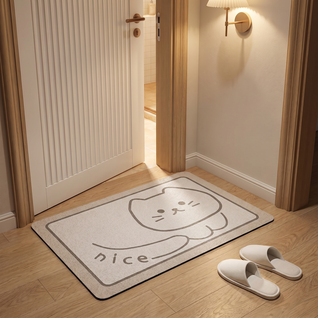 Elodie | Cat Floor Mat for Bathroom or Hallway
