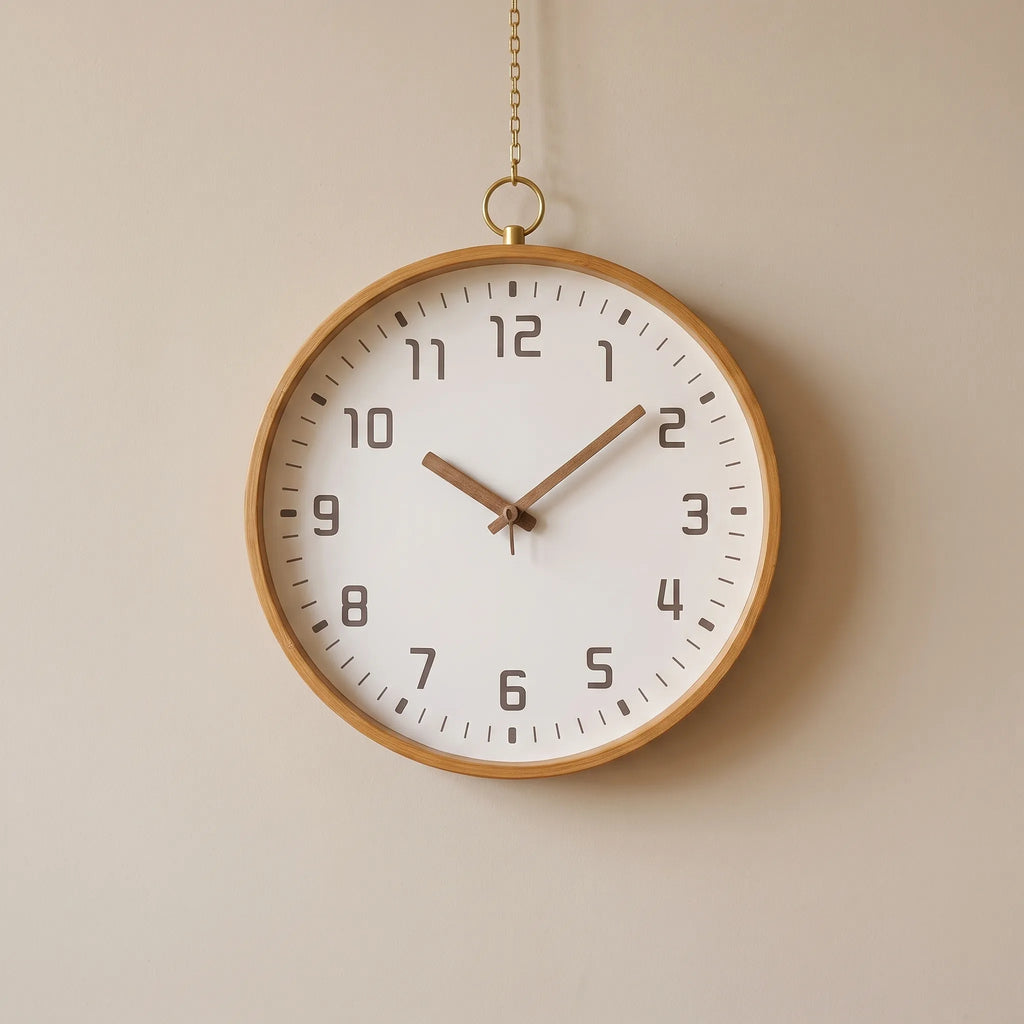 Laurent | Bamboo Wall Clock in Circular Design for Living Spaces
