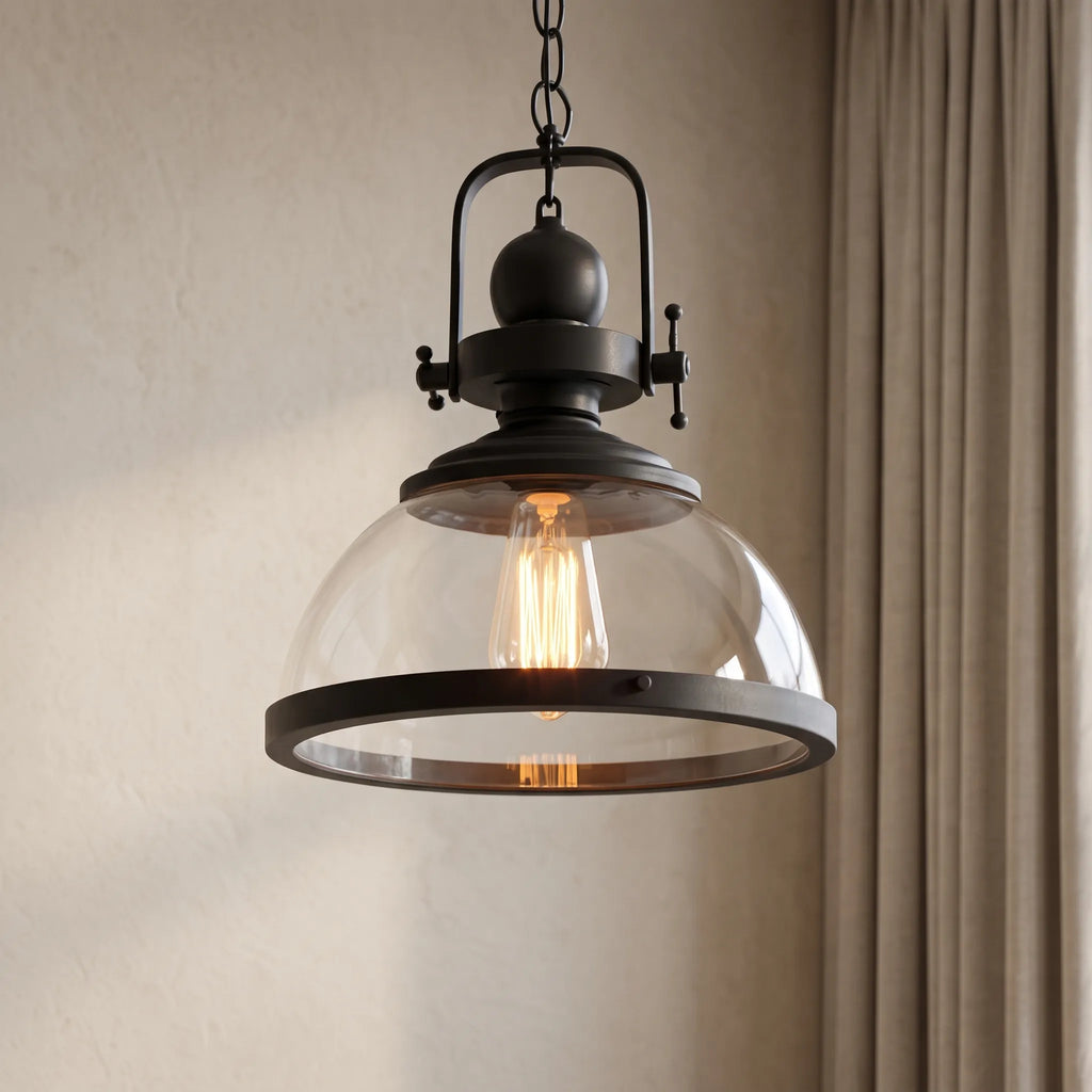 Laurent | Pendant Ceiling Light in Antique Glass and Iron