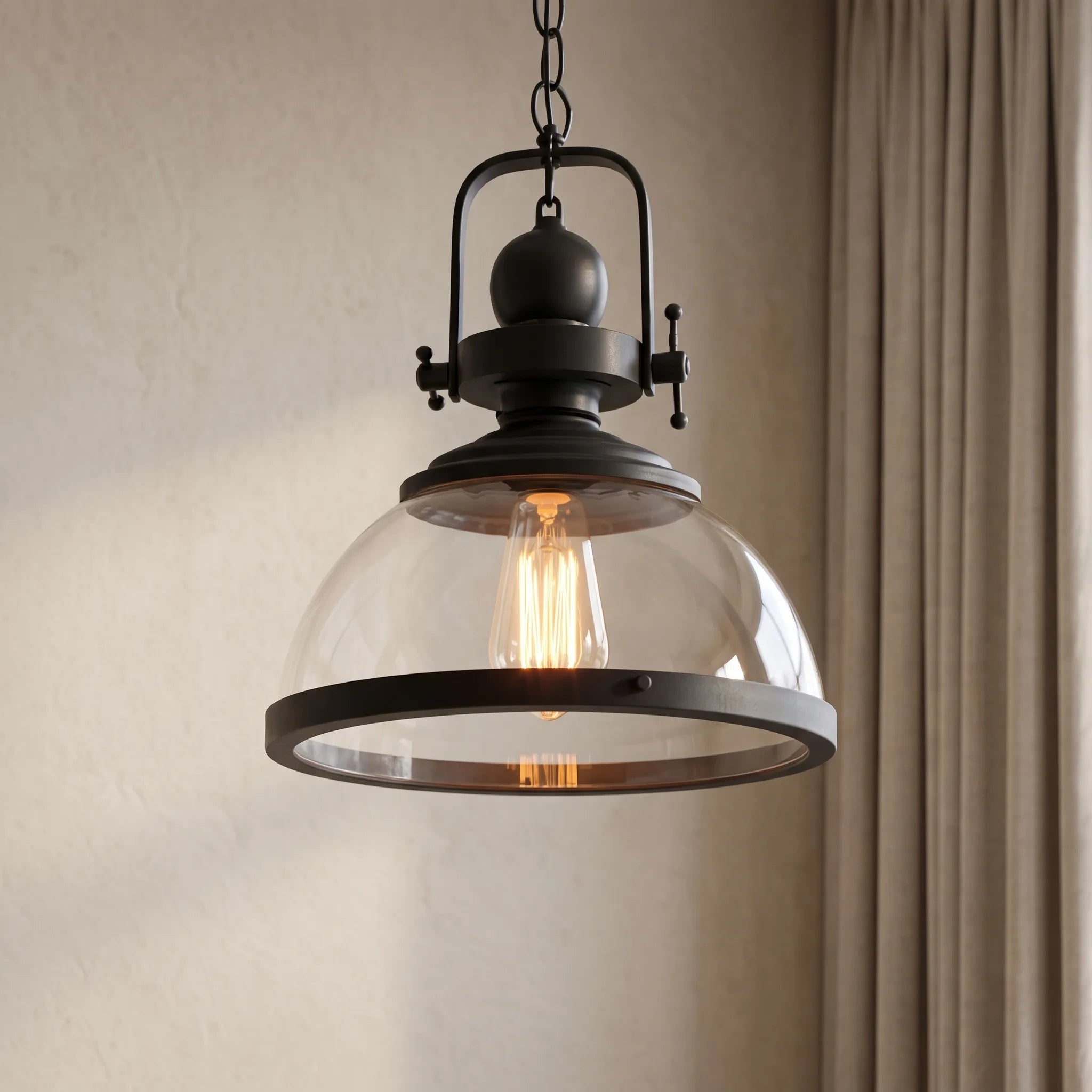Laurent | Pendant Ceiling Light in Antique Glass and Iron