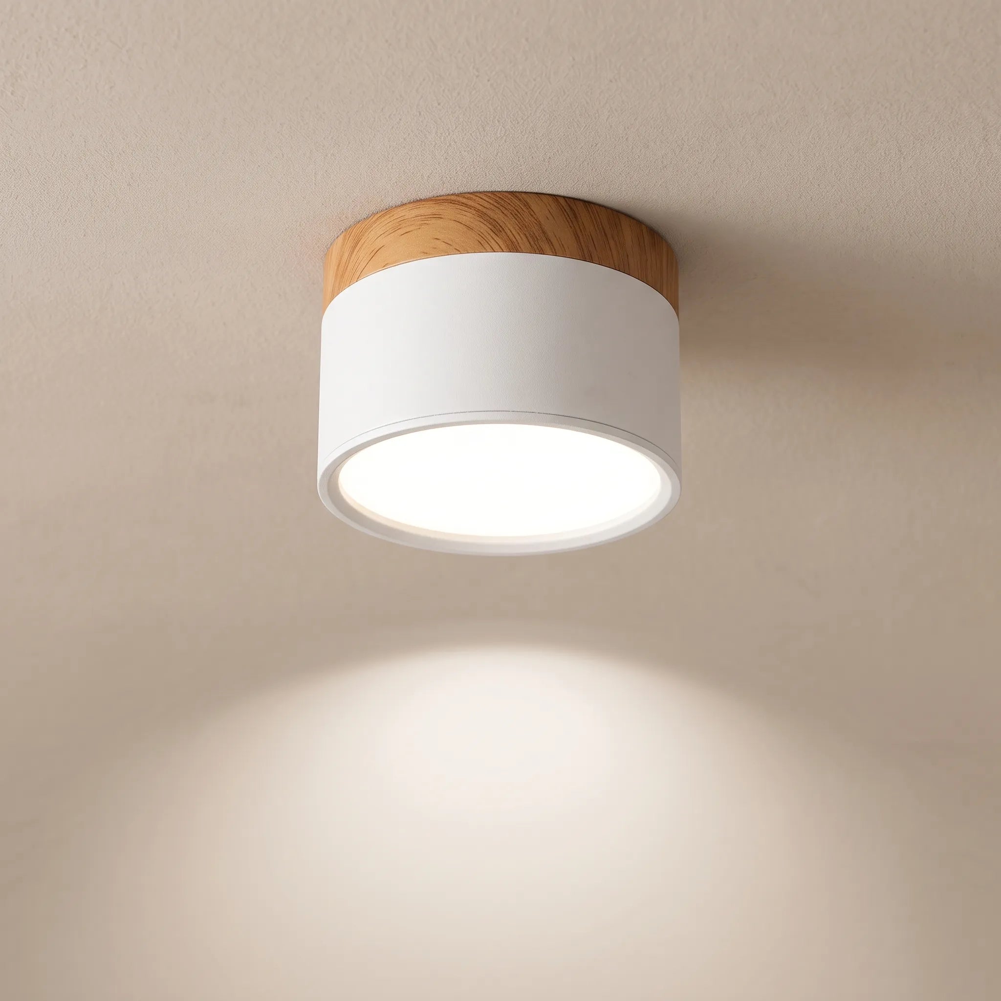 Alvar | Round Ceiling Lights in Nordic Wood Style for Living Room