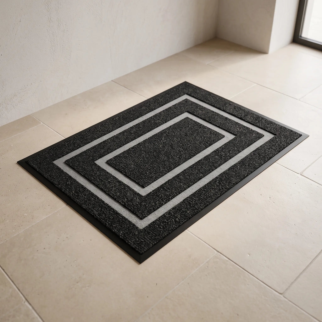 Estelle | Curved Thread Line Rug with Non-Slip Rubber Backing