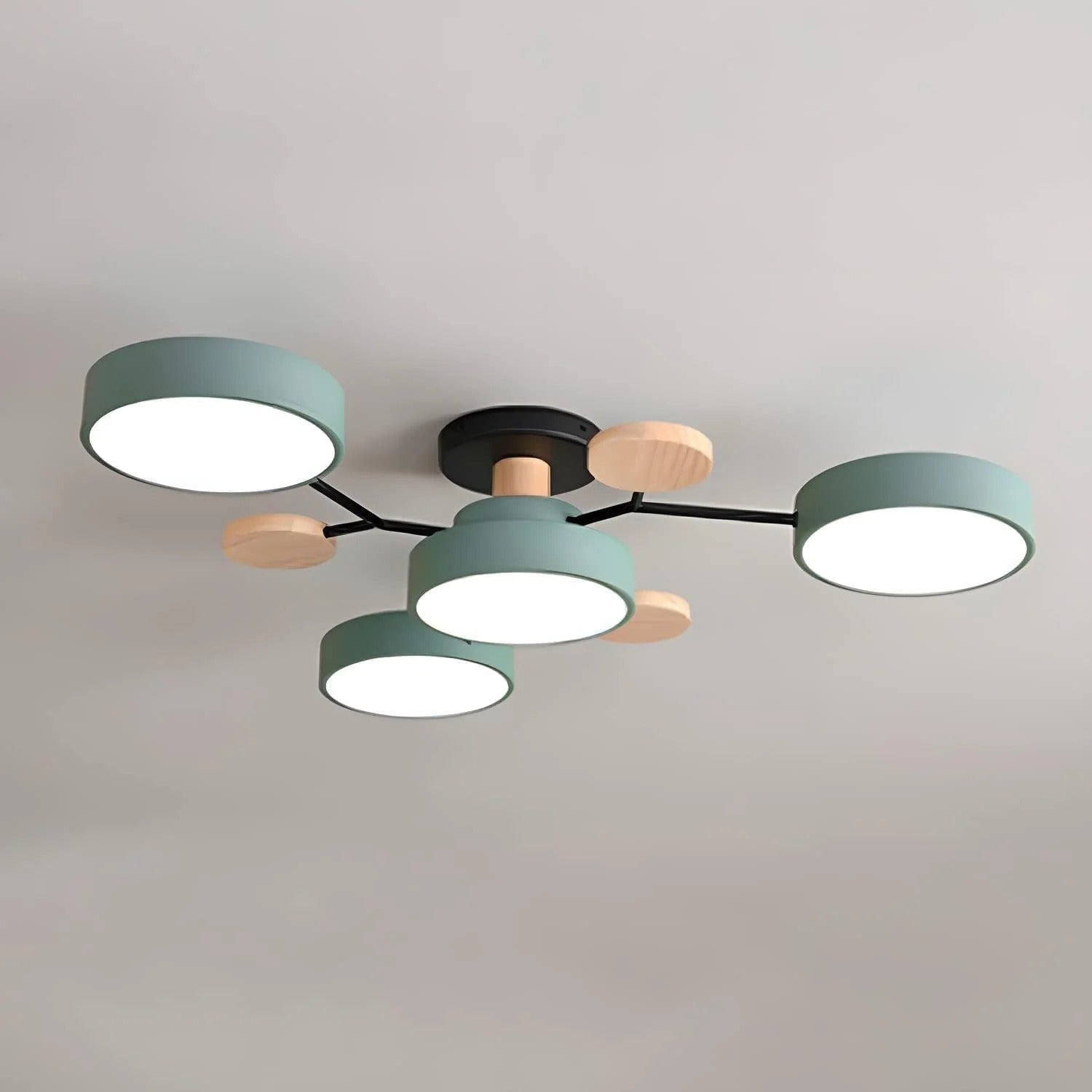 Élise | Contemporary Round LED Semi-Flush Ceiling Light for Living Rooms