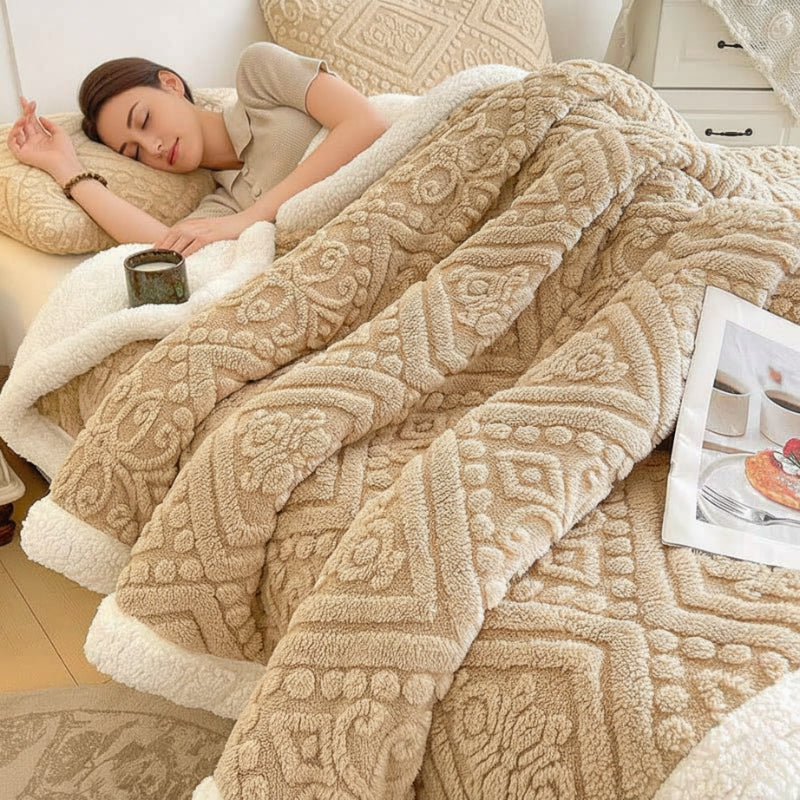 Victor | Warm Weighted Blanket in Embossed Fleece for Bedroom