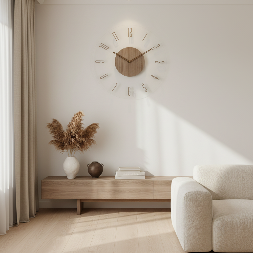 Elias | 30cm Wall Clock with Silent Quartz Mechanism for Modern Interiors
