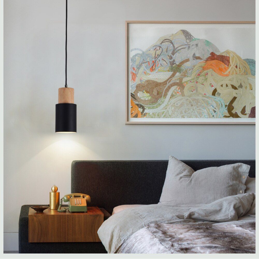 Isadora | Nordic Wood Base Pendant Lamp for Kitchen or Dining
