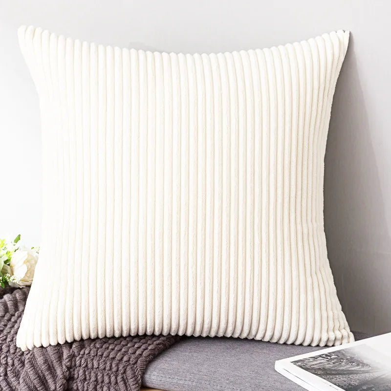 Léandre | Corduroy Striped Pillow Cover for Bedroom or Lounge