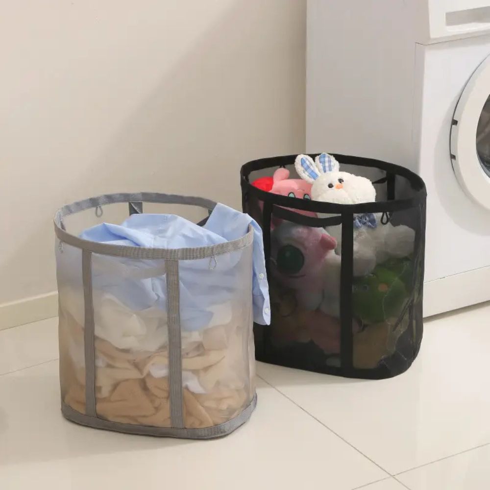 Élise | Foldable Mesh Laundry Basket for Bathroom or Utility Room