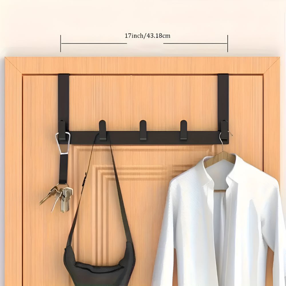 Sylvie | Five Hook Door Rack for Hallway or Bedroom