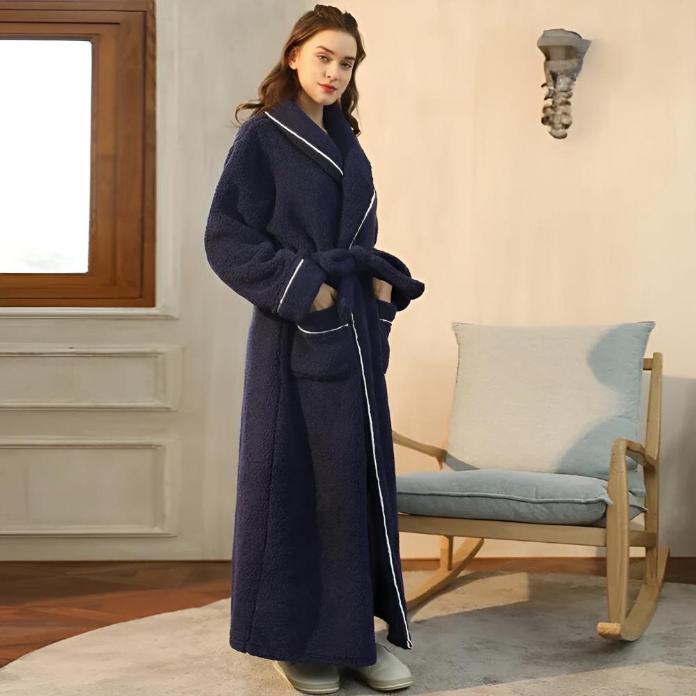 Wilhelmina | Flannel Bathrobe with Shawl Collar for Relaxation