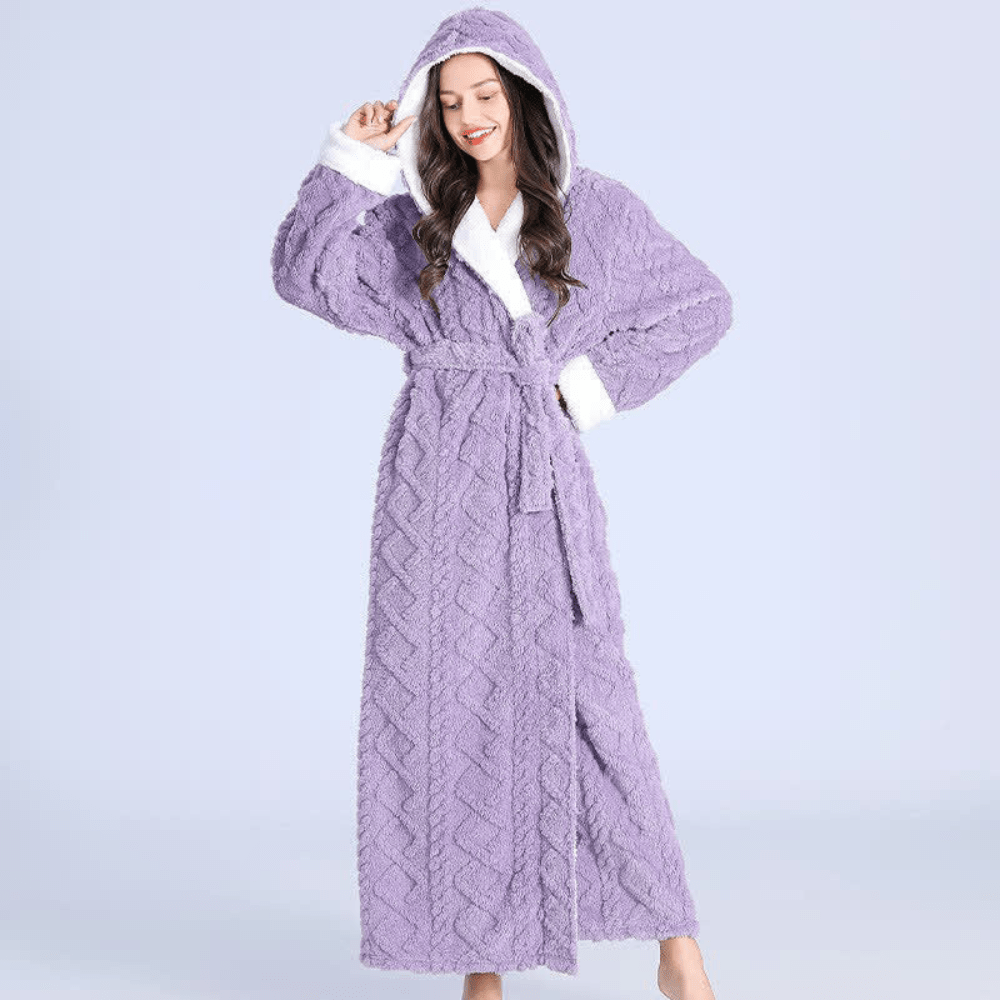 Gregoire | Hooded Knit Bathrobe with Two Front Pockets for Bedroom