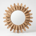 Élise | Rustic Sunburst Wooden Mirror for Hallway or Bedroom