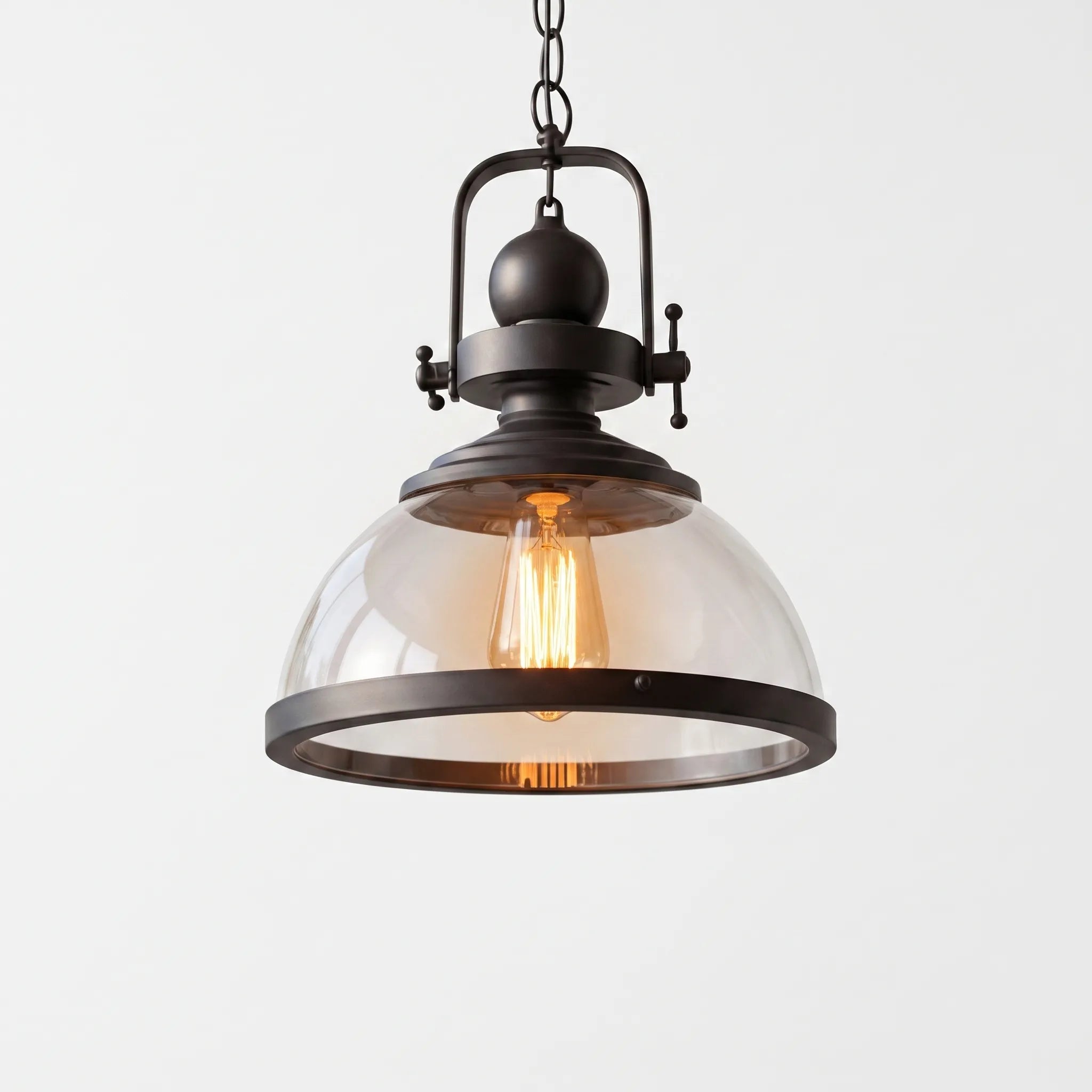 Laurent | Pendant Ceiling Light in Antique Glass and Iron