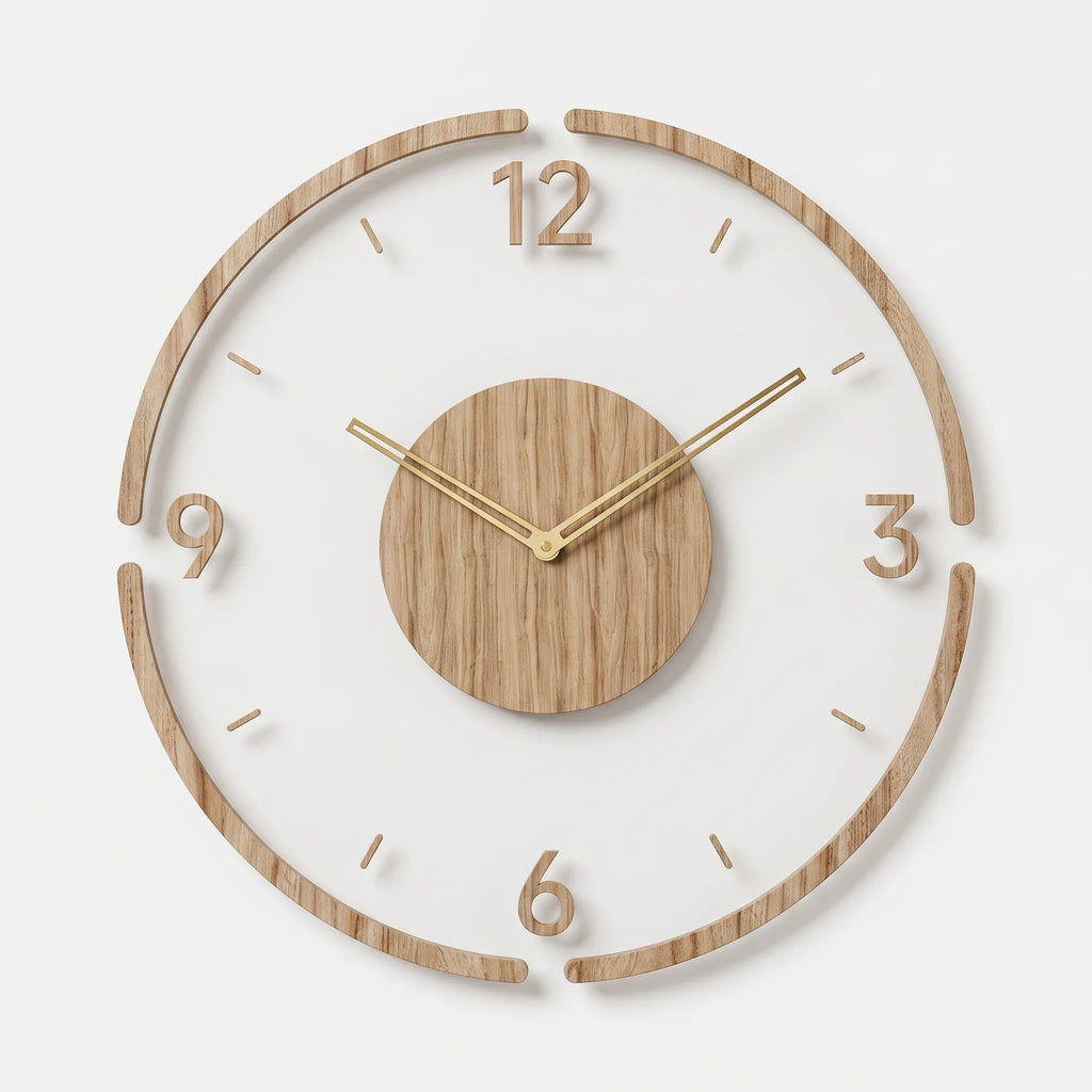 Elias | 30cm Wall Clock with Silent Quartz Mechanism for Modern Interiors