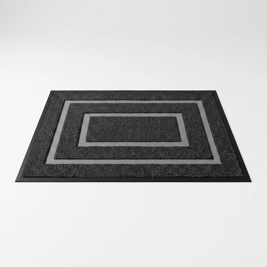Estelle | Curved Thread Line Rug with Non-Slip Rubber Backing