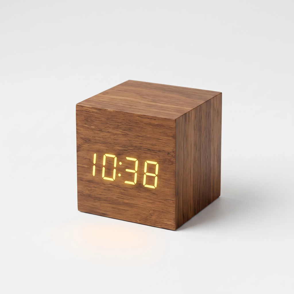Aurelia | Minimalist Sunrise Alarm Clock with LED Display in Wood