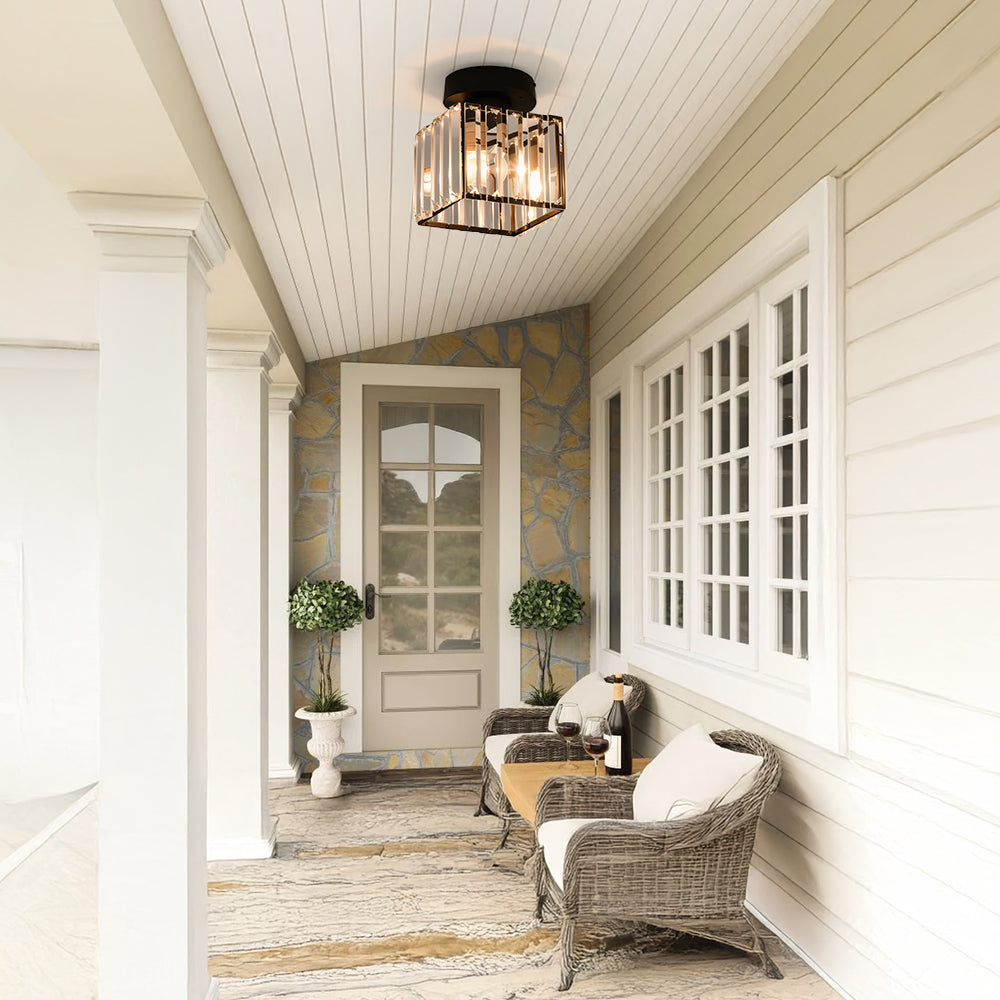 Adrien | Flush Mount Ceiling Light with Crystal Shade for Hallway
