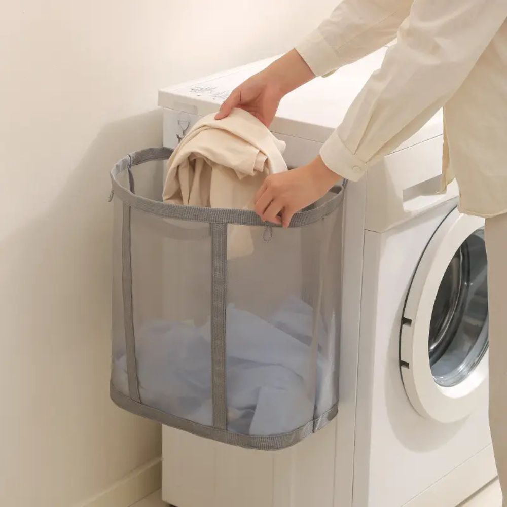 Élise | Foldable Mesh Laundry Basket for Bathroom or Utility Room