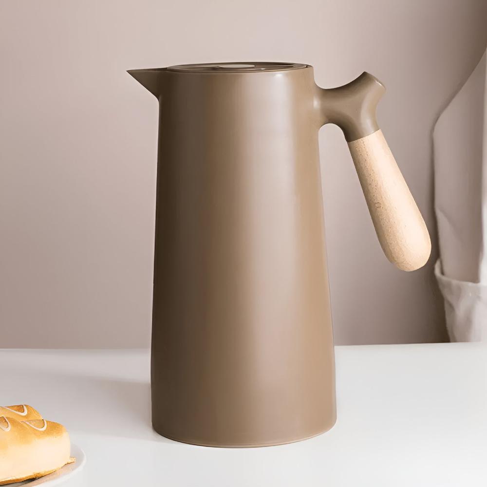 Ingrid | Insulated Thermal Jug with Wooden Handle for Coffee and Tea