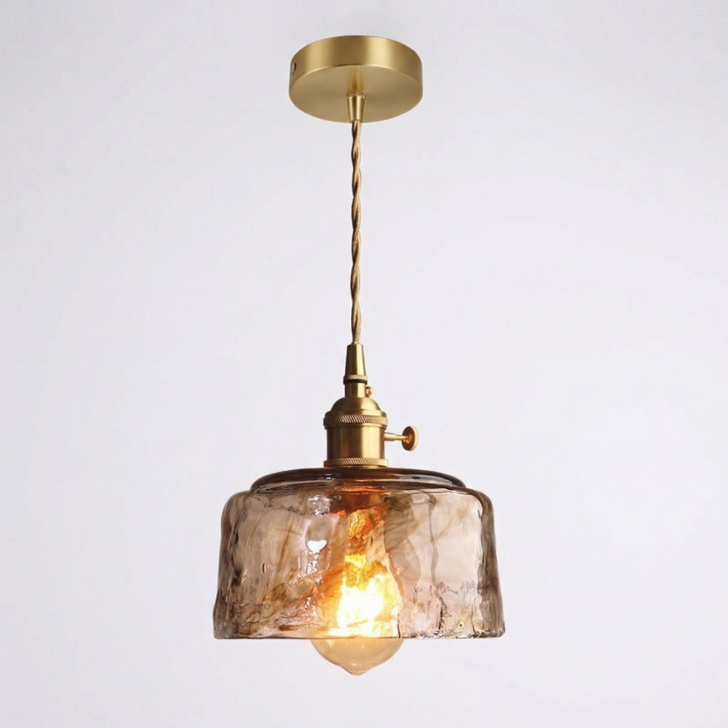 Lennox | Vintage Amber Glass Dome Pendant Light for Kitchen