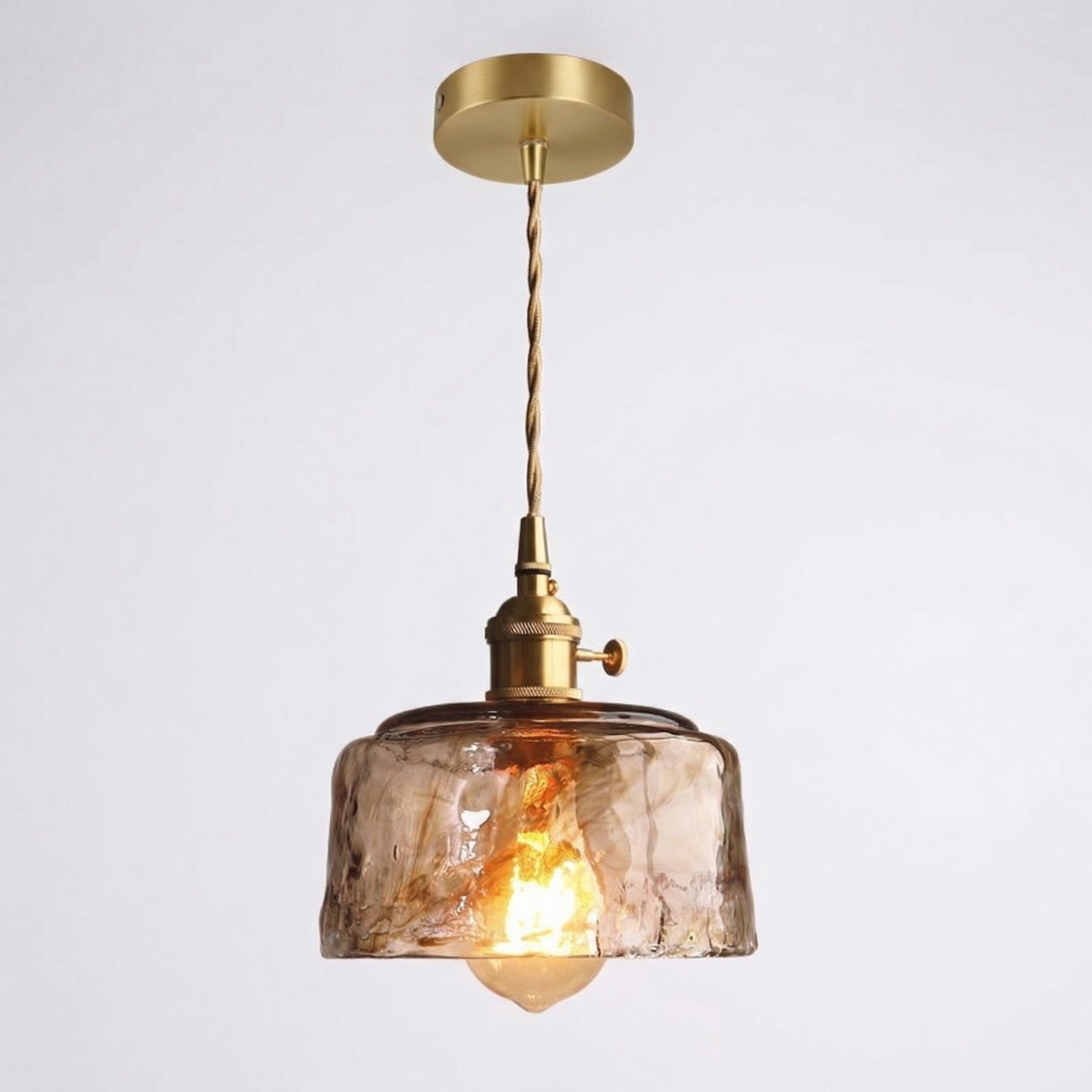 Lennox | Vintage Amber Glass Dome Pendant Light for Kitchen