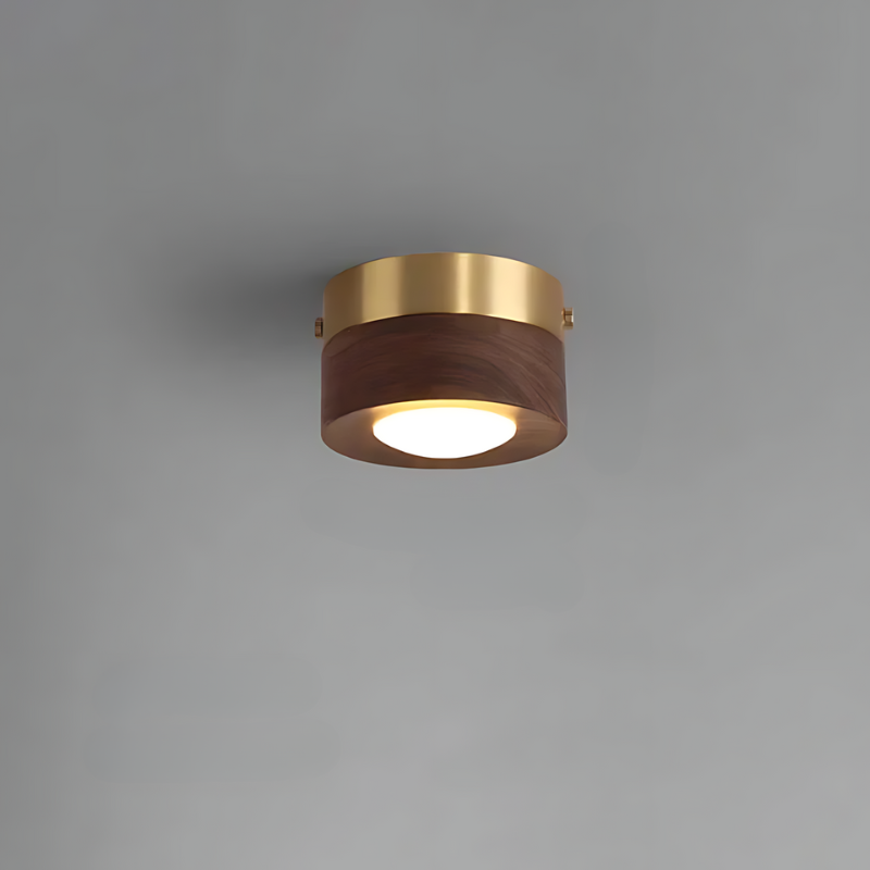 Soren | Walnut Ceiling Lamp with LED Spotlight for Modern Interiors