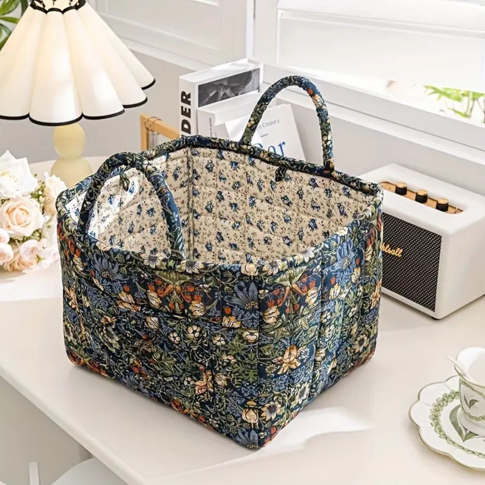 Tommaso | Floral Storage Basket for Bedroom or Living Room