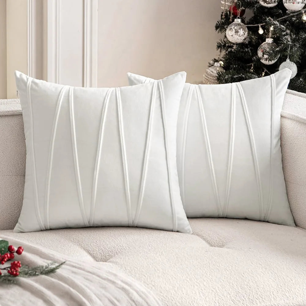 Luca | Wave Design Velvet Pillow Cover for Living Room