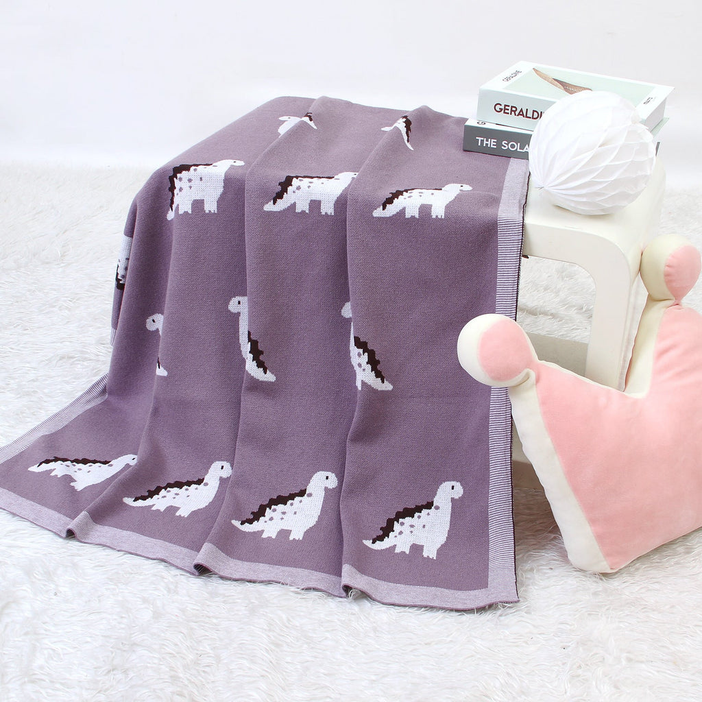 Cosima | Knitted Baby Blanket with Dinosaur Design for Nursery