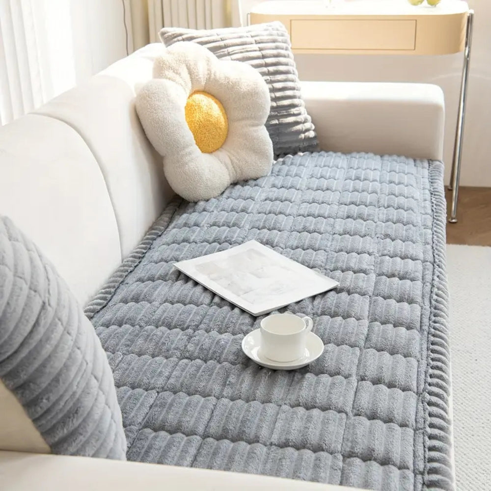 Aurelia | Soft Sofa Cover with Plush Pleated Edges for Living Room
