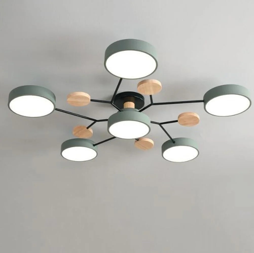 Élise | Contemporary Round LED Semi-Flush Ceiling Light for Living Rooms