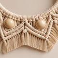 Céleste | Boho Wall Mirror with Wooden Bead Detail